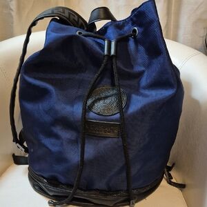 Versace Navy and Black Drawstring Backpack